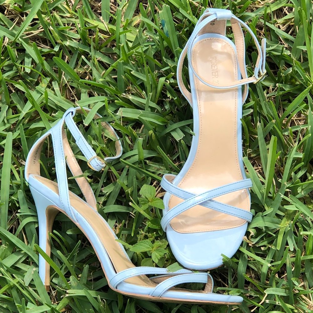 Forever 21 pastel blue sandal heels